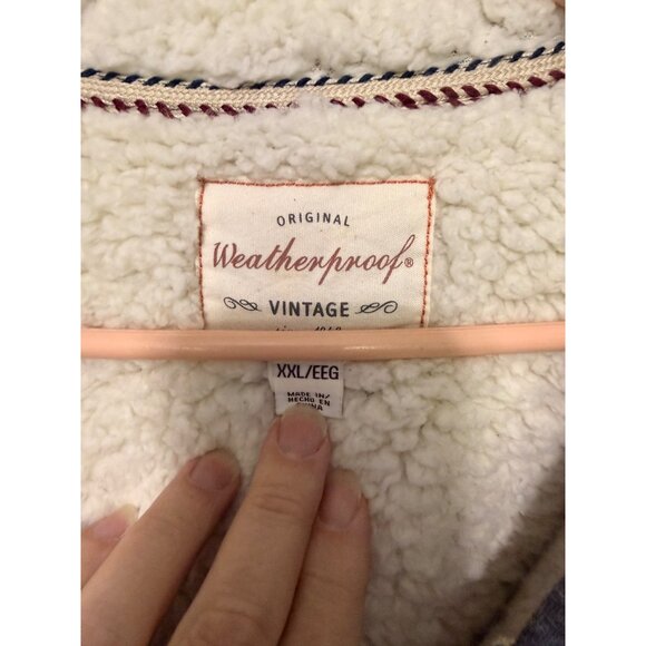 Original Weatherproof Vintage Hooded Sweatshirt with Fleece Lining Mens XXL - Picture 3 of 6